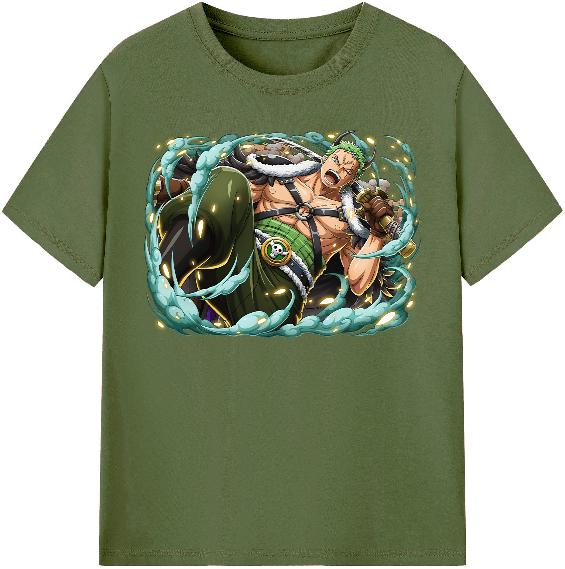 ワンピース ロロノア・ゾロ ONE PIECE Roronoa Zoro 綿100％半袖Tシャツ（フロントプリント）